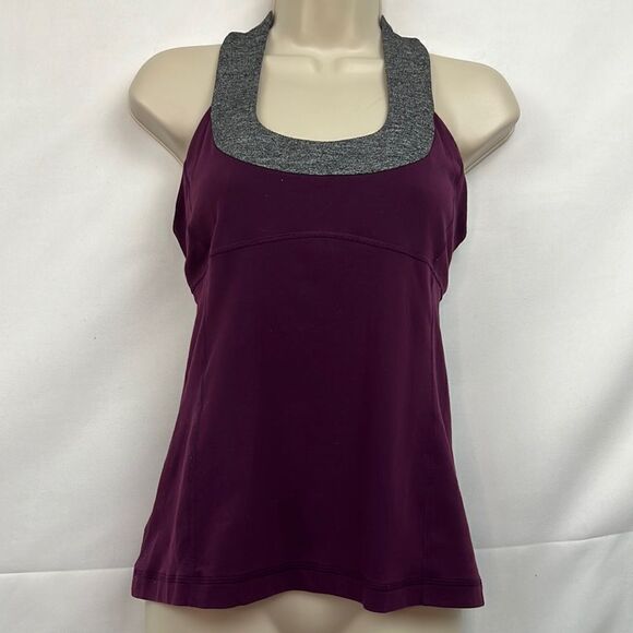 lululemon athletica Tops - Lululemon Purple and gray racer back tank size 8 EUC